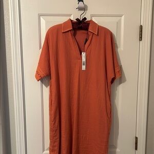Elie Tahari Women's Orange Midi Dress